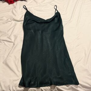 Altar'd State Dark Green Slip Dress
